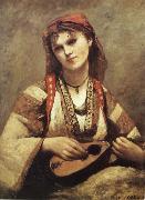 Corot Camille Christine Nilson or Bohemia with Mandolin Spain oil painting artist